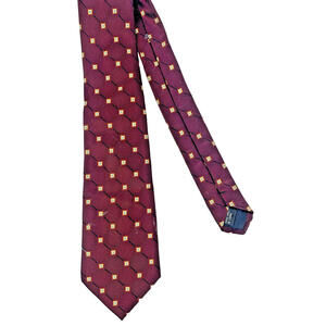Talbot Kids Silk Neck Tie Maroon Yellow Checks Silk Classic Formal Uniform